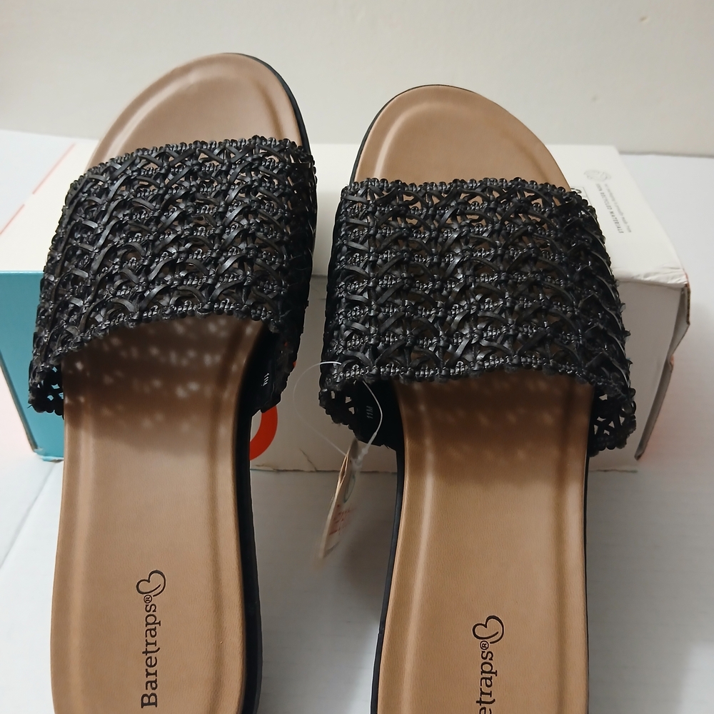 Baretraps Women's Black Slide Sandals Sizes 11/ 9½ New - Picture 6 of 11